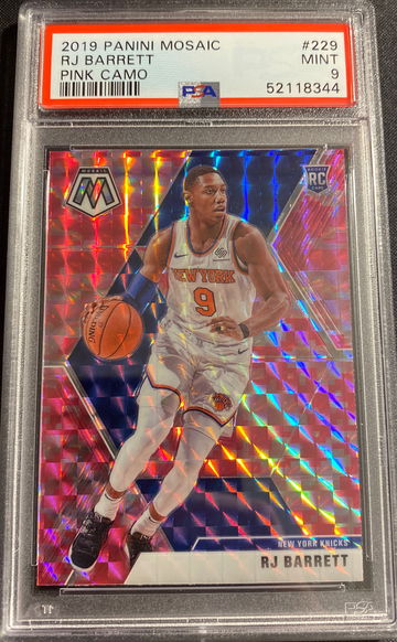 2019 Panini Mosaic RJ Barrett Pink Rookie PSA 9 Mint