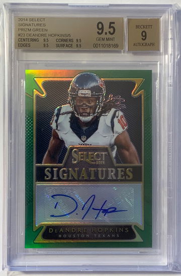 2014 Select DeAndre Hopkins Green Auto /5 BGS 9.5/9