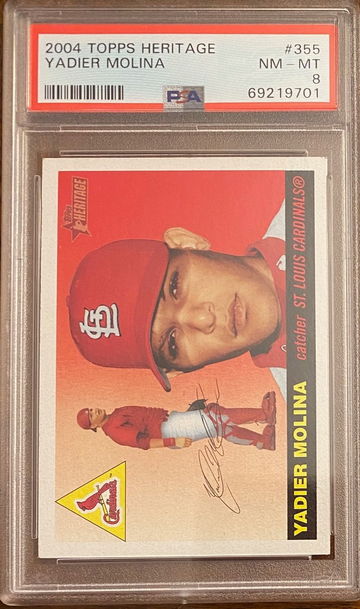Yadier Molina - 2004 Topps Heritage Rookie #355 - PSA 8