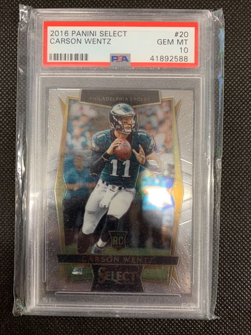2016 Select Concourse Carson Wentz Rookie PSA 10 Gem Mint RC non Auto Colts Eagles