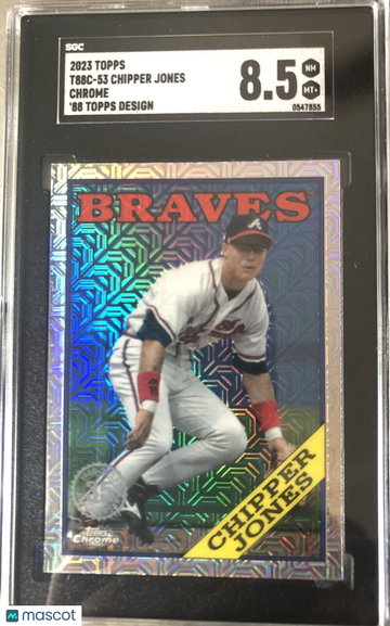 CHIPPER JONES 2023 Topps Chrome '88 Design Mojo Refractor #T88C-53 SGC 8.5