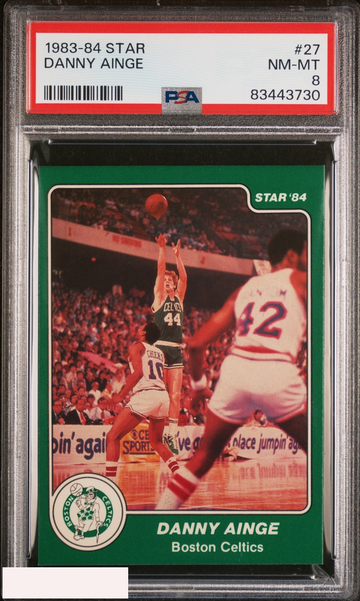 1983-84 STAR DANNY AINGE #27 BOSTON CELTICS PSA 8 NM-MT