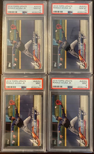 Ronald Acuna Jr Lot PSA 10(x2) & PSA 9(x2) 