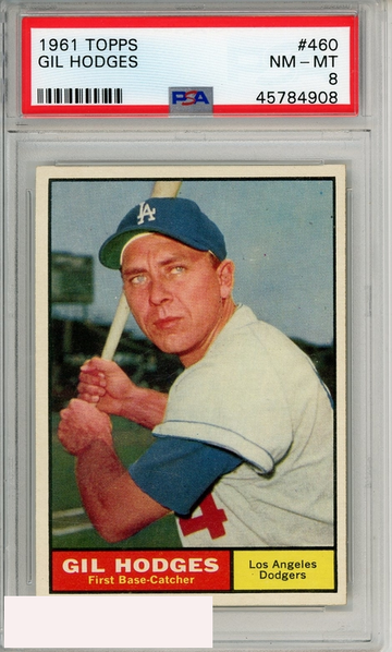 1961 TOPPS GIL HODGES #460 PSA 8 NM-MT
