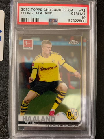 2019 Topps Chrome Bundesliga Erling Haaland PSA 10