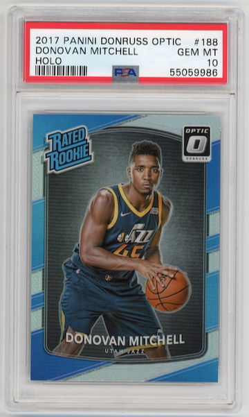 Donovan Mitchell 2017 Donruss Optic Holo PSA 10 Rookie