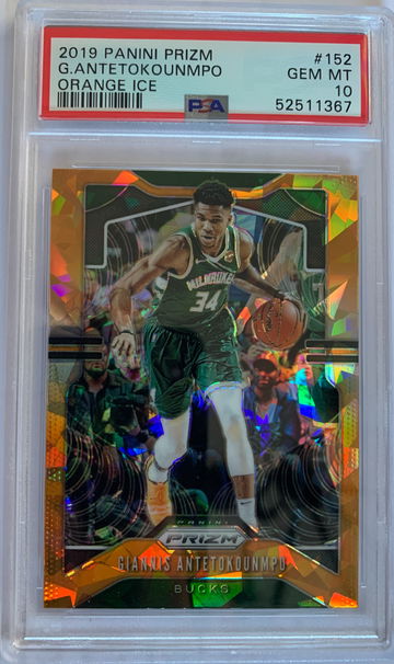 2019 Panini Prizm Giannis Antetokounmpo Jam Masters  Orange Ice PSA 10 Gem-Mint