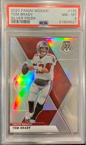 2020 PANINI MOSAIC PRIZM SILVER TOM BRADY TB BUCCANEERS #135 PSA 8 NM-MT+ GOAT