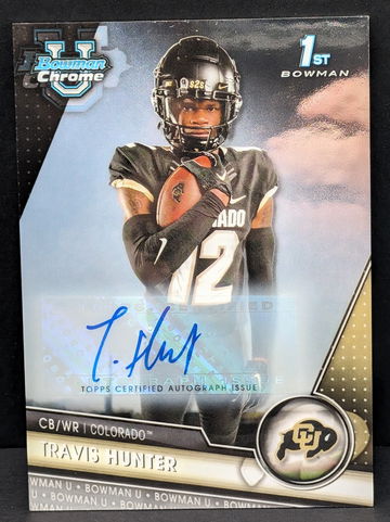 2023 Bowman Chrome University Prospect Autographs Insert #36 Travis Hunter Bills