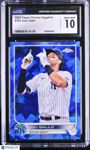 2022 Topps Chrome Sapphire Joey Gallo #322 CGC 10