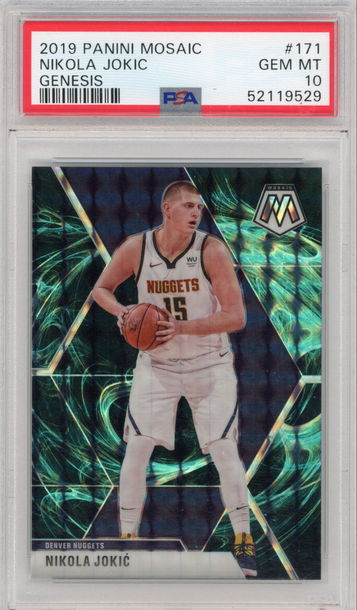 NIkola Jokic 2019-20 Panini Mosaic Genensis PSA 10 #171 Nuggets 