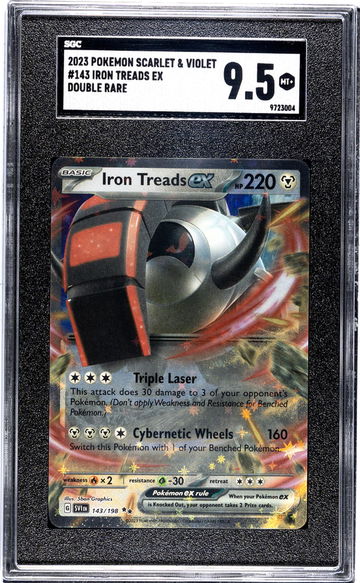 2023 Pokémon Scarlet & Violet Double Rare Iron Treads #143/198 EX SGC 9.5