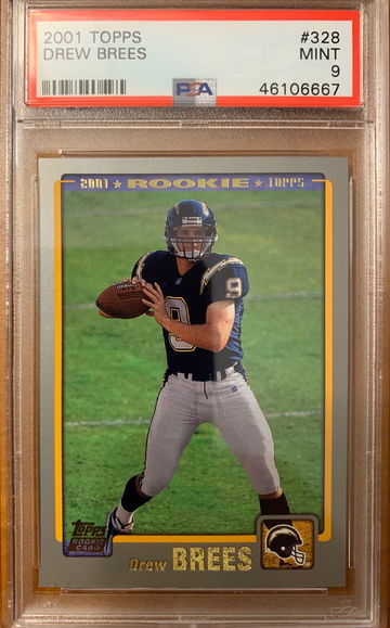 2001 brees topps rookie PSA 9
