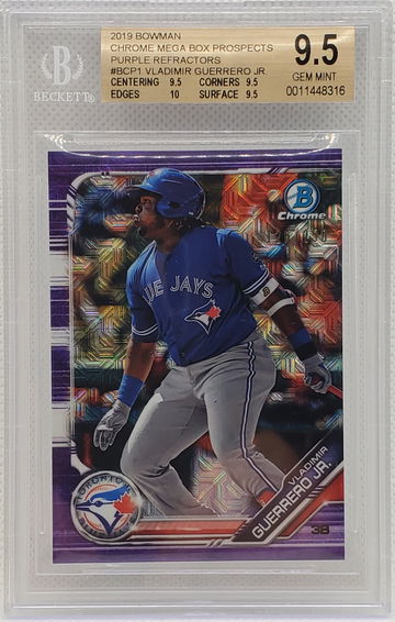 2019 Bowman Chrome Vladimir Vlad Guerrero Jr Purple Mega Box Prospects Refractor /250 BGS 9.5 TRUE GEM MINT+