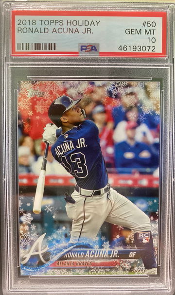 2018 Topps Holiday Ronald Acuna Jr Rookie PSA 10