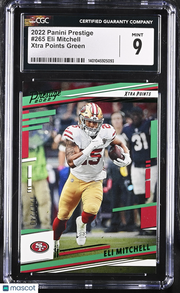 2022 Panini Prestige Eli Mitchell #265 Xtra Points Green /249 CGC 9