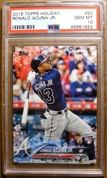 Ronald Acuna Jr. 2018 Topps Holiday #50 RC PSA 10
