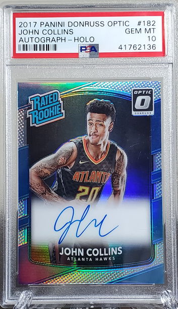 John Collins 2017 Donruss Optic Holo RC Auto PSA 10