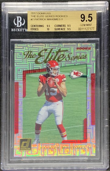Patrick Mahomes 2017 Panini Donruss The Elite Series BGS 9.5