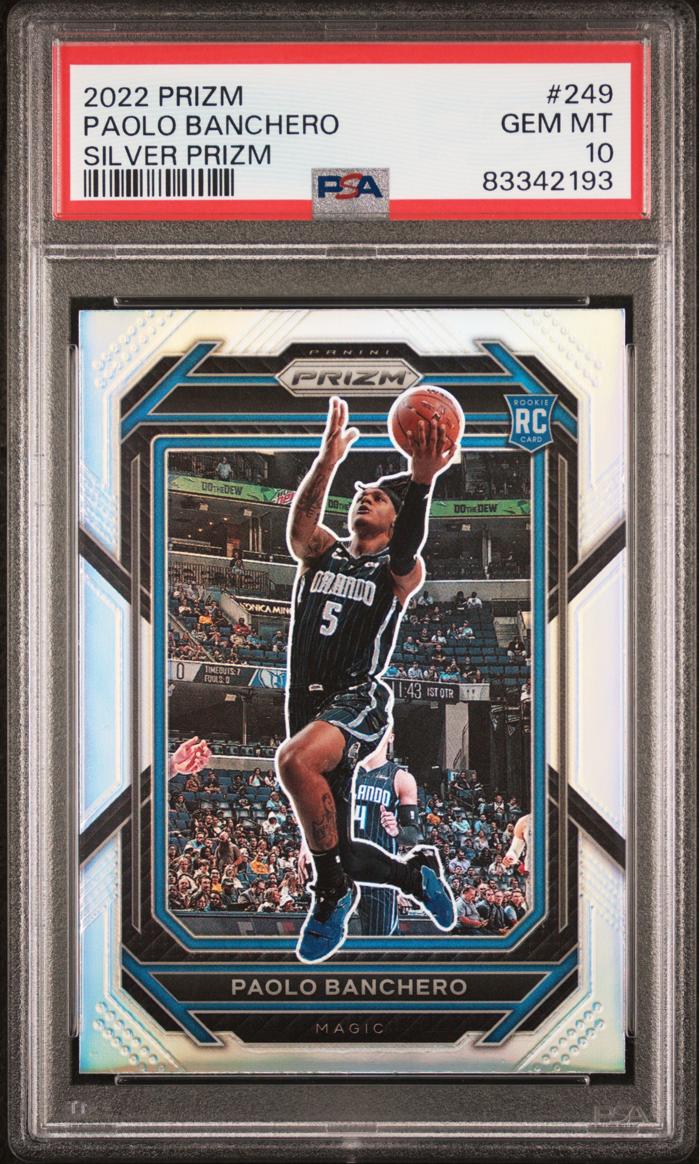PSA 10 2022 Panini Prizm Paolo Banchero Silver Prizm Rookie RC #249