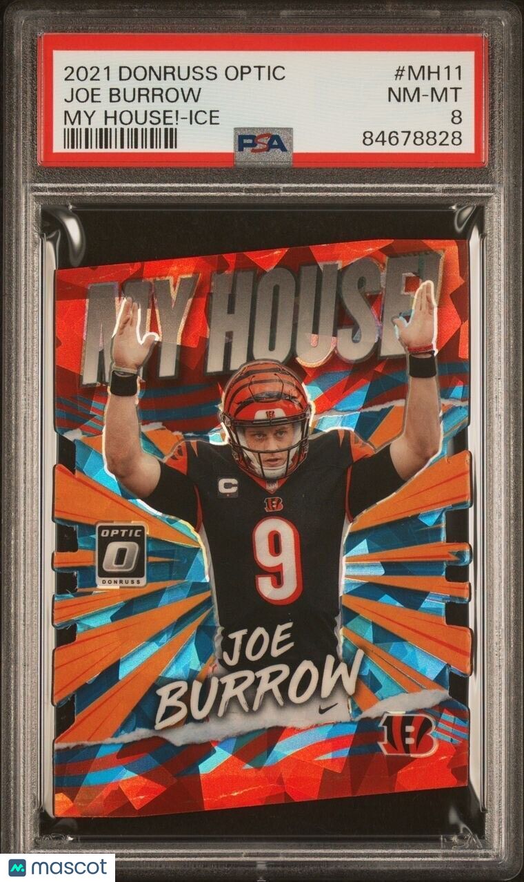 JOE BURROW 2021 Optic My House Ice SSP /15 #MH11 PSA 8 Mint BENGALS