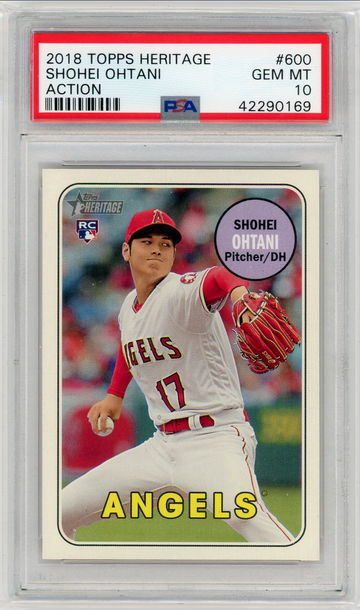2018 Topps Heritage Shohei Ohtani PSA 10 Action