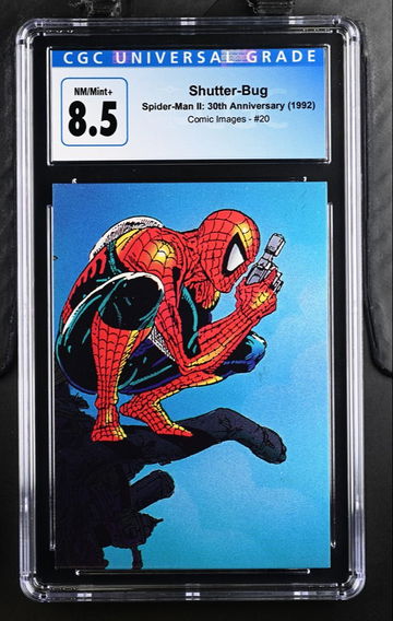 1992 COMIC IMAGES MARVEL SPIDER-MAN II 30TH ANNIVERSARY SHUTTER-BUG #20 CGC 8.5