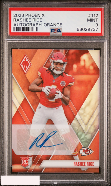 2023 PANINI PHOENIX RASHEE RICE #112 AUTOGRAPH ORANGE 20 OF 20 ROOKIE RC PSA 9
