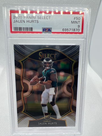 2020 Panini Select Jalen Hurts RC PSA 9