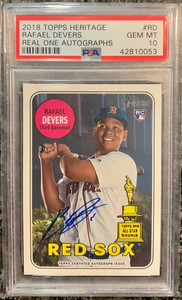 2018 Topps Heritage Rafael Devers Real One Autographs PSA 10 Gem Mint Rookie RC Auto