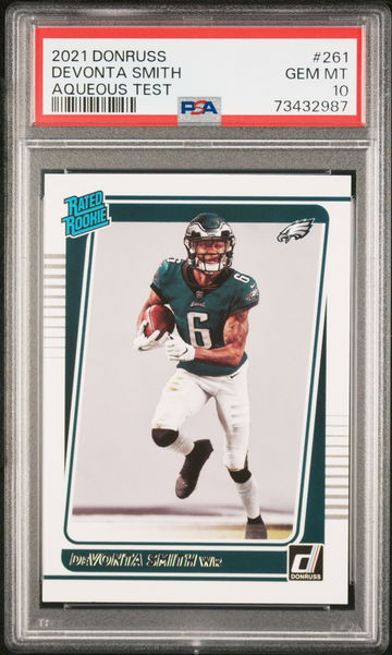 2021 Panini Donruss Aqueous Test Devonta Smith #261 PSA 10