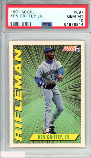 1991 SCORE KEN GRIFFEY JR  #697 SEATTLE MARINERS HOF PSA 10 GEM MT