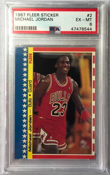 Michael Jordan 1987 Fleer Sticker #2 - PSA 6