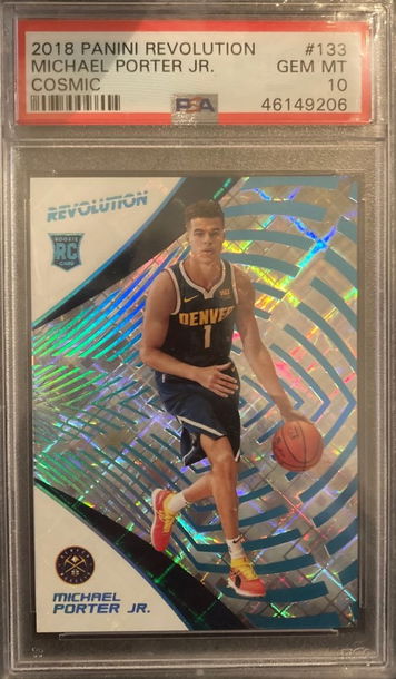 2018-19 Michael Porter Jr. Rookie RC #/100 Cosmic Panini Revolution #133 PSA 10 Pop 15