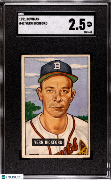 1951 Bowman Vern Bickford #42 SGC 2.5