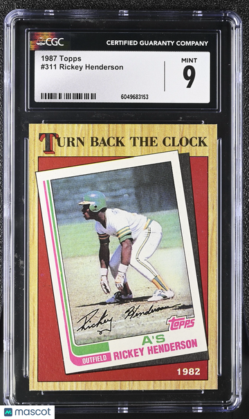 1987 Topps Rickey Henderson #311 CGC 9