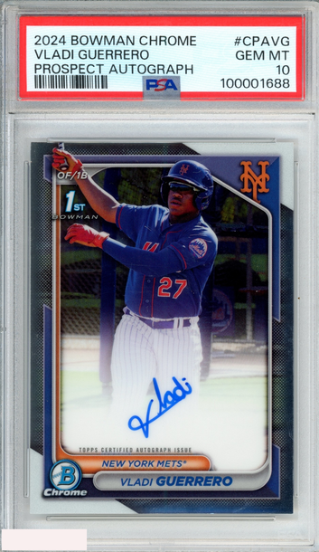 2024 BOWMAN CHROME PROSPECT AUTOGRAPHS VLADI GUERRERO #CPAVG 1ST RC PSA 10