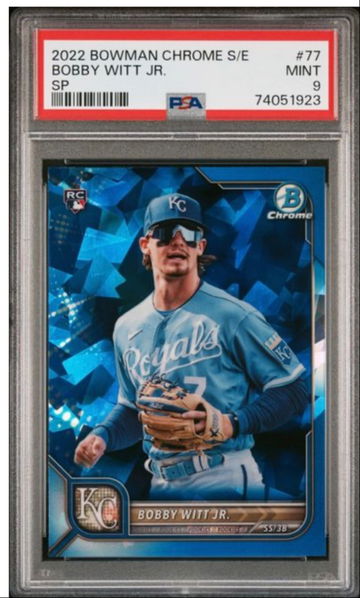 2022 Bowman Chrome Sapphire Bobby Witt JR SP PSA 9