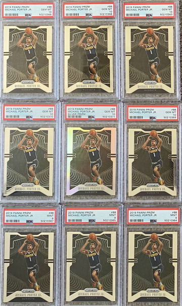 2019 Panini Prizm Michael Porter Jr Lot Silver Base PSA 10 PSA 9
