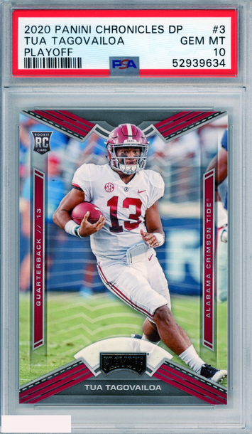 2020 PANINI CHRONICLES DP PLAYOFF TUA TAGOVAILOA #3 PLAYOFF ROOKIE PSA 10 GEM MT