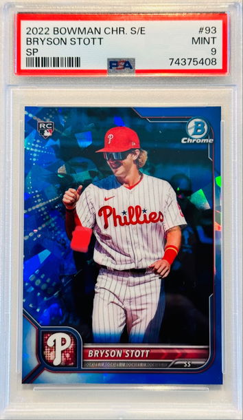 2022 Bowman Chrome Sapphire Bryson Stott SP Variation PSA 9