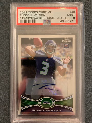 2012 Topps Chrome Russell Wilson Auto PSA 9