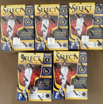 2020 - 2021 Panini Select Basketball Lot of 5 Retail Blaster Boxes