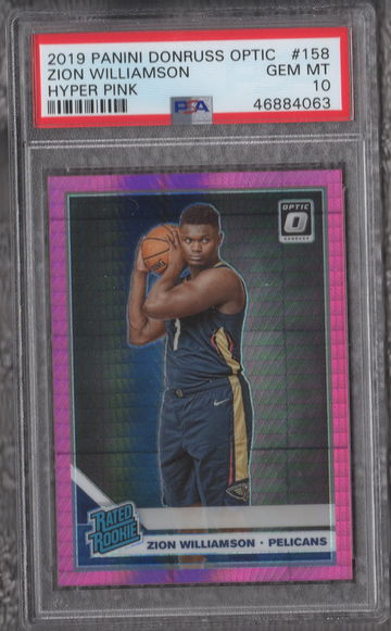 2019-20 Optic Zion Williamson Hyper Pink PSA 10