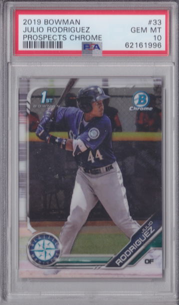 2019 Bowman Chrome Julio Rodriguez Base Chrome PSA 10