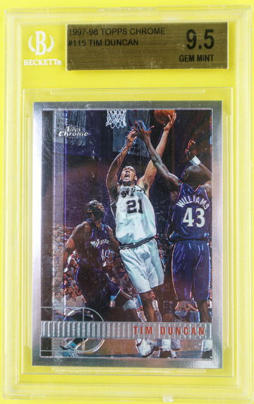 Subs on Back Tim Duncan RC 1997-98 Topps Chrome BGS 9.5 