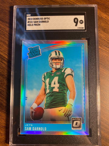 2018 Donruss Optic #151 Sam Darnold Holo Prizm 9 Mint