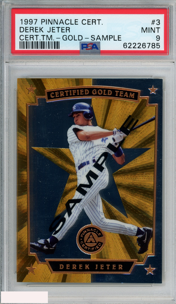 1997 PINNACLE CERTIFIED TEAM DEREK JETER #3 GOLD SAMPLE YANKEES HOF PSA 9 MINT