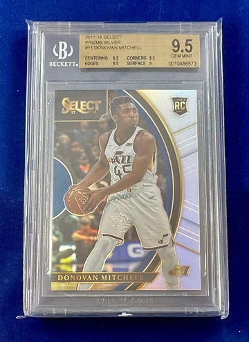 DONOVAN MITCHELL -- 2017-18 Prizm SILVER REFRACTOR PRIZMS Rookie -- BGS 9.5 RC