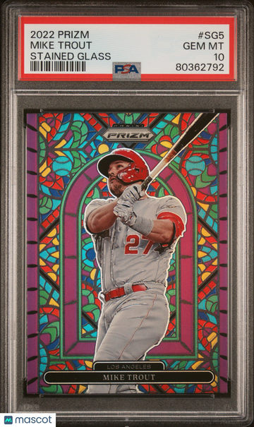 2022 Panini Prizm Stained Glass Mike Trout #SG5 Stained Glass PSA 10